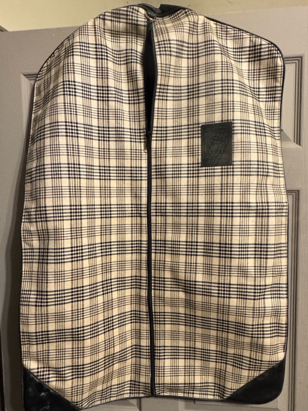 5/A Baker plaid garment bag- black